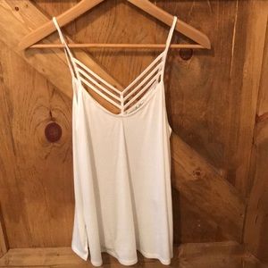 White loose fitting tank top.